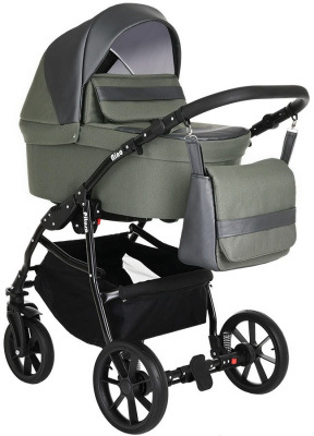Коляска 2 в1 PITUSO Nino  короб+прогулка Olive +Кожа Antracyt*