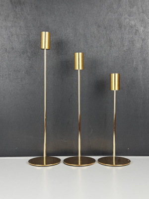 Подсвечники 3шт мет зол,21,5/26,5/34,5см