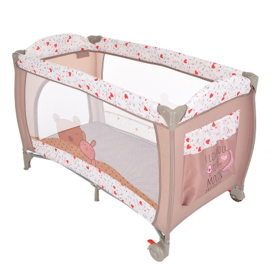 Манеж-кровать PITUSO Granada Friendship/Дружба,2-уровн-й,лаз на молнии,пласт кольца 4шт,2 колеса