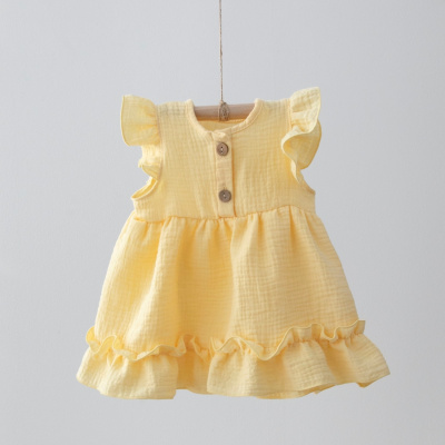 Платье с крылышками KiDi Муслин желтый лето
