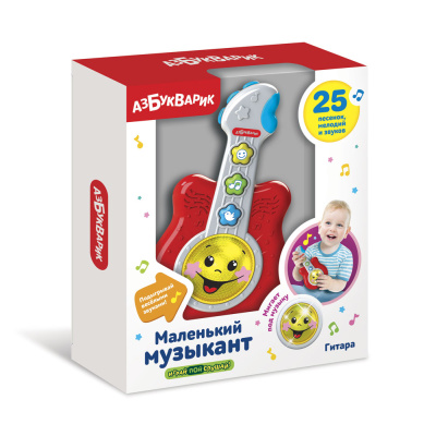 Гитара "Маленький музыкант", цвет: красный, в/к 18,5*21*5 см.