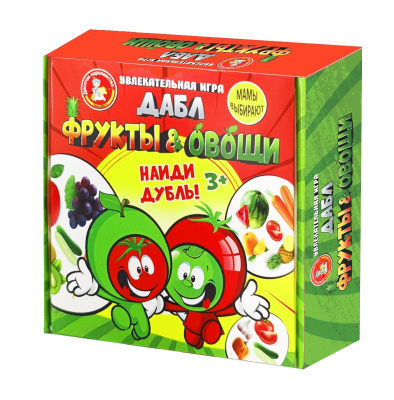 Игра Дабл Фрукты и овощи 20 карточек 04682