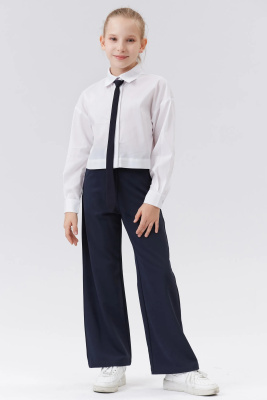 Блузка школьная + галстук для девочки COLABEAR белый