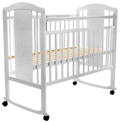 Кровать детская Noli Мишутка колесо-качалка с наклад. опуск.планка Серый PITUSO 