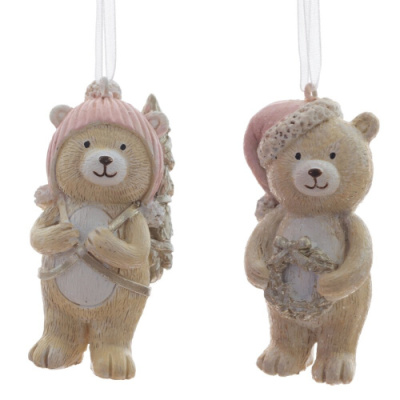 Ёлочное украшение Медвежонок, L3,5 W3,5 H7 см, 2в.