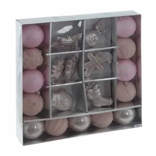 Набор из 20-ти елочных игрушек Шар розовый, L40 W8 H40 см