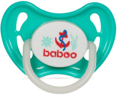 Пустышка силикон круг ночн Marine 0+ мятный BABOO