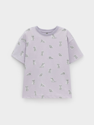 Футболка для девочки Crockid сиреневый 3710 Н090 к647