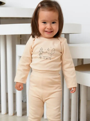 Боди с длинным рукавом Carrot Зверята молочный однотонный