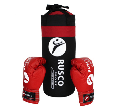 Набор бокс. начинающих RUSCO SPORT, черно-красный (4 OZ), 37*11*11 см