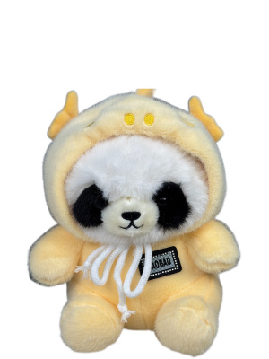 Панда в комбинезоне 24 см желтый