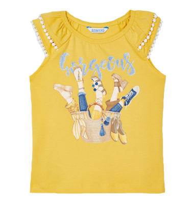 Футболка с коротким рукавом для девочек Mayoral горчичный