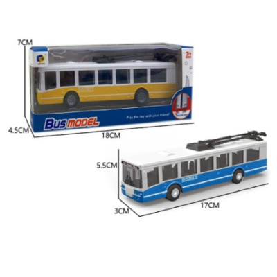Троллейбус инерц., 5,5*17*3 см, 2 цвета в ассортименте, в/к 18*4,5*7 см