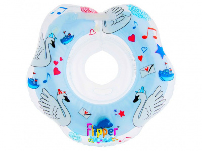 Круг на шею для купания малышей музыкальный 0+ Flipper Лебединое озеро, Голубой