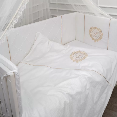 Комплект постельных принадлежностей для прямоугольной кроватки 6 предметов "Лаппетти", цв.белый 6121