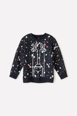 Джемпер для мальчика Crockid черный арт брызги к350