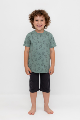 Пижама Crockid дино друзья на полыни графит