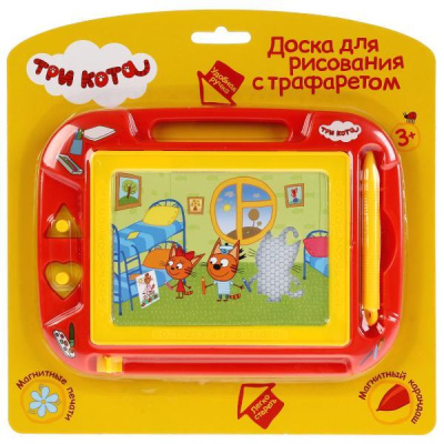 Доска для рисования Три Кота трафарет.магнитная.2 печати, 20*15см ИГРАЕМ ВМЕСТЕ