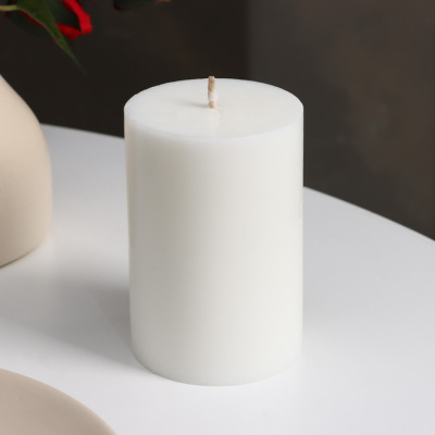 Свеча-цилиндр гладкая 7×10.5 см белая 18 ч