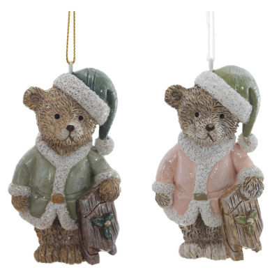 Елочное украшение Медвежонок, L4,5 W3 H8 см, 2 вида