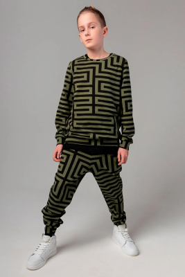 Свитшот + брюки Bodo черный-хаки