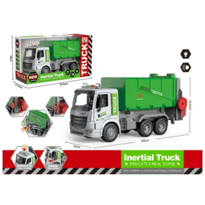 Машинка "Мусоровоз" инерц., открыв. двери, звук/свет. эффекты, в/к 33,5*11,5*19 см