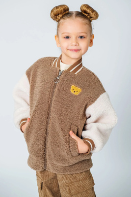 Бомбер для девочки Deloras коричневый