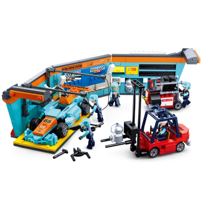 Конструктор Кольцевые гонки Станция обслуживания Sluban