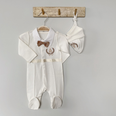 Комплект на выписку Герб Вышивка Мишка кремовый