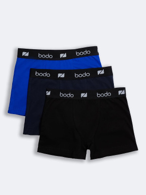 Трусы-боксеры для мальчика Bodo черный/василек/темно-синий