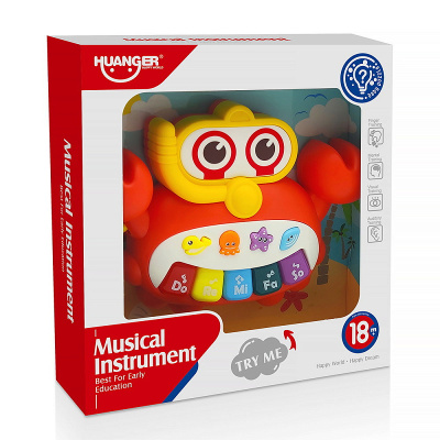 Игрушка развивающая - Пианино Краб, HAUNGER 18*3,6*13 см (свет,звук) (в кор.48 шт.)