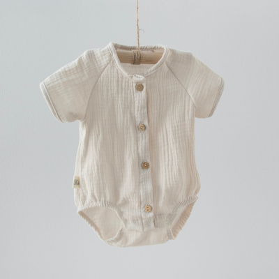 Боди с коротким рукавом Муслин KiDi светло-бежевый 