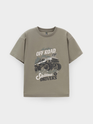 Футболка для мальчика Crockid темно-оливковый к652