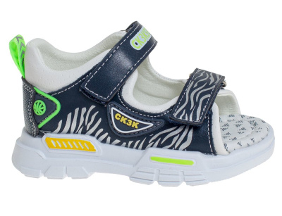 Сандалии для мальчика Сказка темно-синий-салатовый