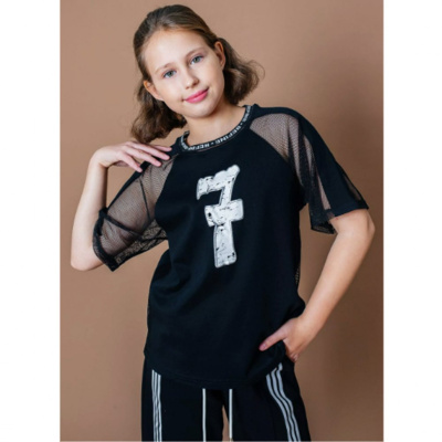 Футболка с коротким рукавом для девочки Deloras черный