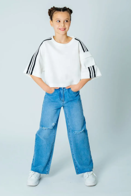 Футболка с коротким рукавом для девочки Deloras молочный