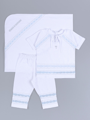 Комплект Крестильный для мальчика LEO белый