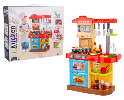 Набор Кухня на бат. в комплекте: посуда/продукты, откр. двери, течёт настоящая вода, звук. и свет.
