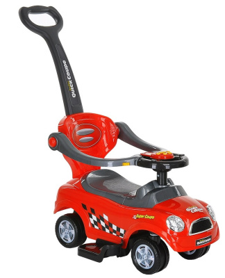 Каталка QuickCoupe с бамп. с ручкой (муз.панель) 3-6 лет, Red/Красный PITUSO*
