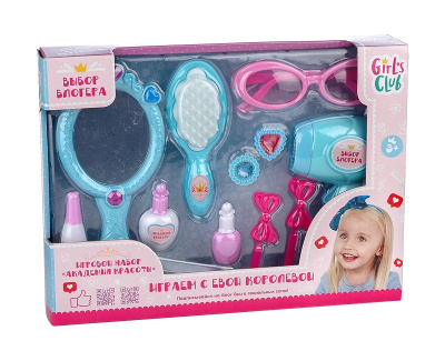 Набор "Модница"Girl's club" в наборе: 11 предметов, зеркало 