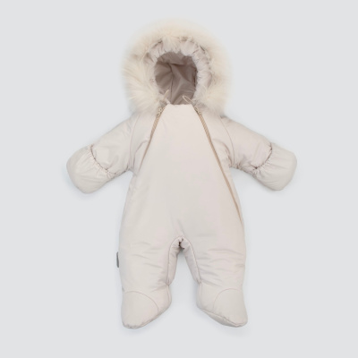 Комбинезон KiDi Дивини-1 с опушкой зимний светло-бежевый