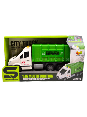 Городская спецтехника "Мусоровоз", свет. и звук. эффект, М1:16, в/к 33*13,5*17,5 см