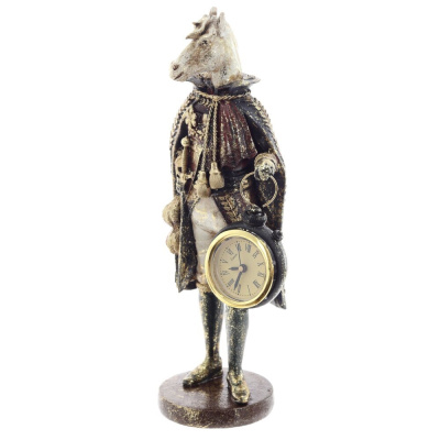 Фигурка декоративная "Лошадь" с часами D4см, (LR44x1), L12 W7,5 H24,5 см