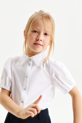Блузка школьная с коротким рукавом для девочки Silver Spoon
