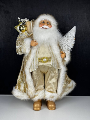 Фигура Дед Мороз с елочкой шампань 50см