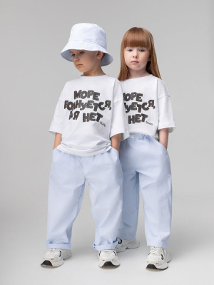 Брюки Bodo голубой/белый