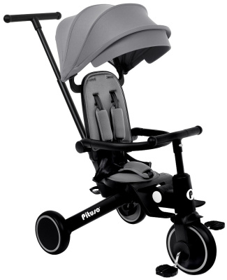 Велосипед трехколесный PITUSO Leve Pro, складной, разм. упак. 66х34х31 см, Grey/Серый