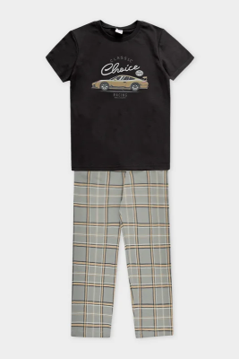 Пижама Crockid угольный серый шотландская клетка