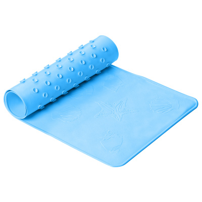 Антискользящий резиновый коврик для ванны ROXY-KIDS синий 34х74 см