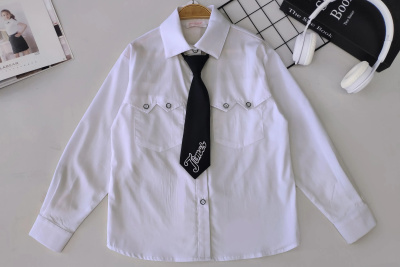 Блузка школьная + галстук для девочки COLABEAR белый